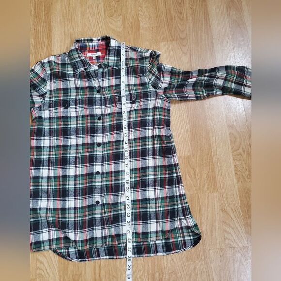 Madewell Oversized Classic Boyfriend Flannel Tartan Button-down Shirt sz Sm - Picture 9 of 12
